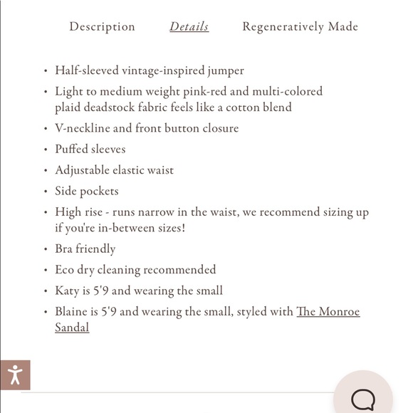 NWT CHRISTY DAWN Jude Jumper Apple Plaid Small - Picture 4 of 6